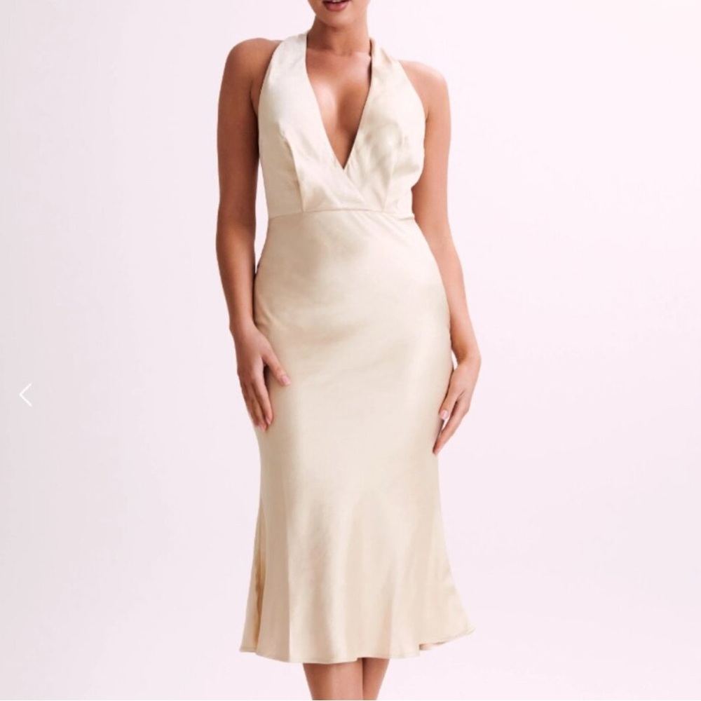 Meshki Cream Backless Dress